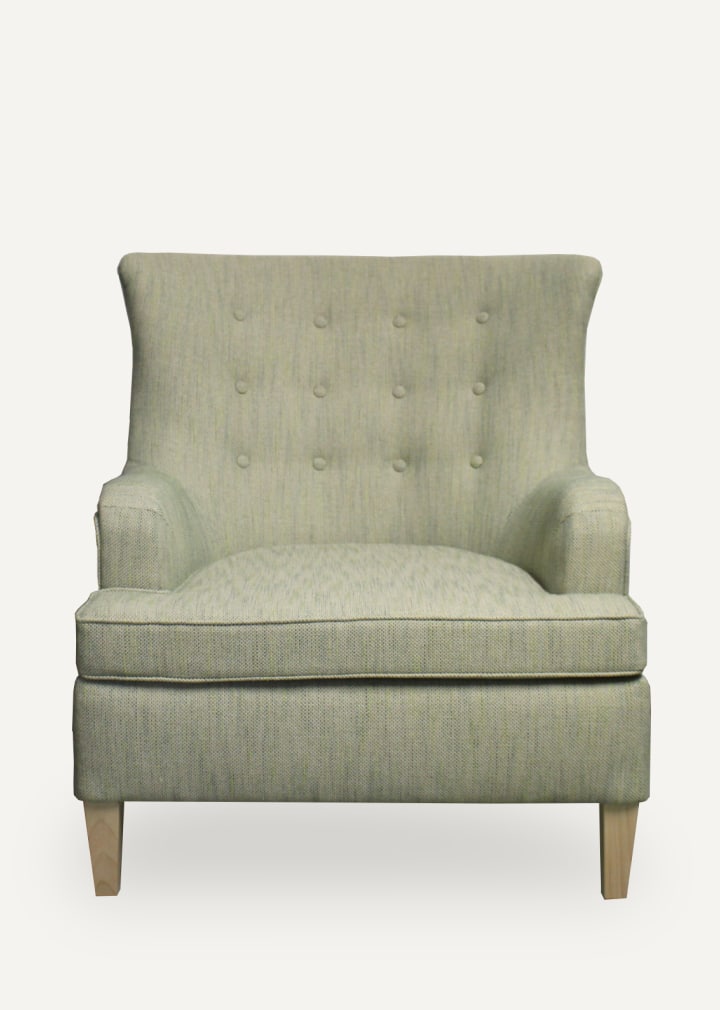 bespoke custom made back tufted armchair