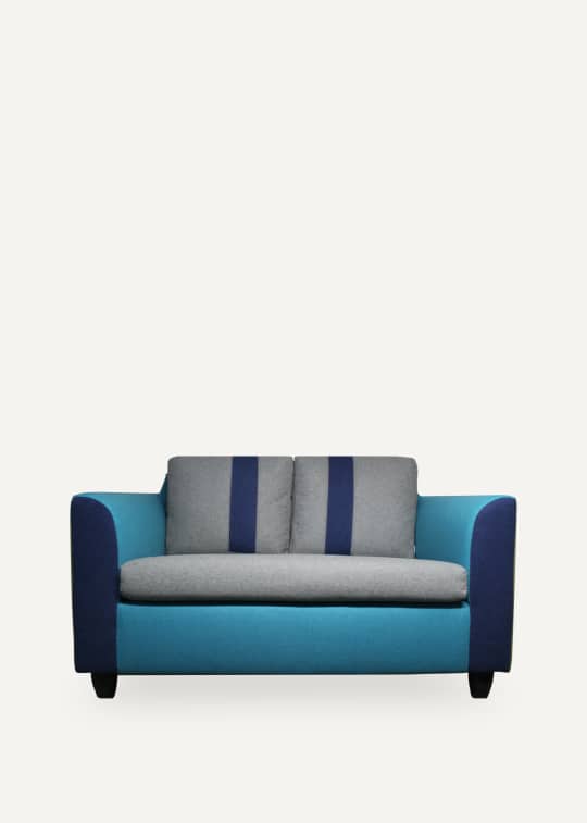 patchwork reupholstery love seat sofa
