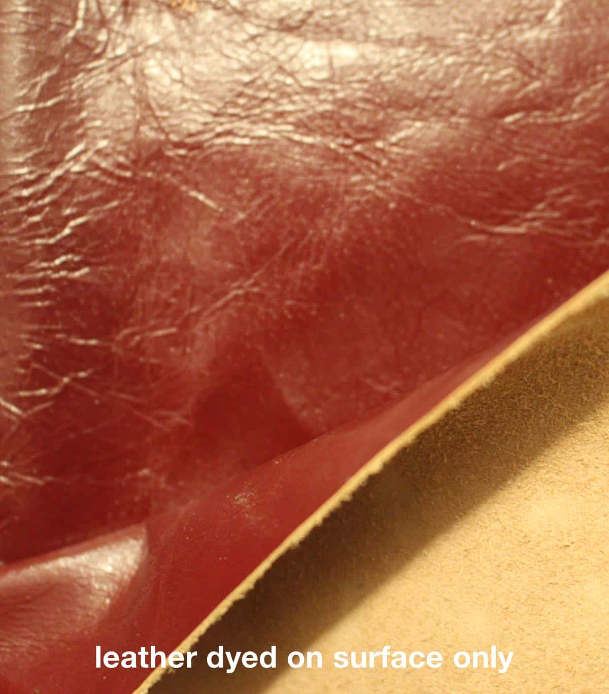 on surface dyed genuine leather